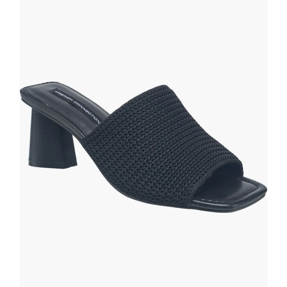French Connection Black Textured Mules